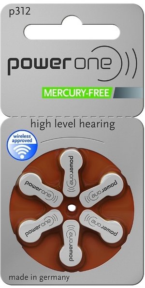 Power One Hearing Aid Batteries P312 (Pack Of 6)