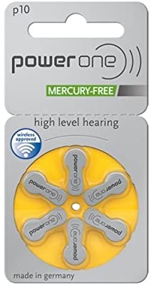 Power One Hearing Aid Batteries P10 (Pack Of 6)